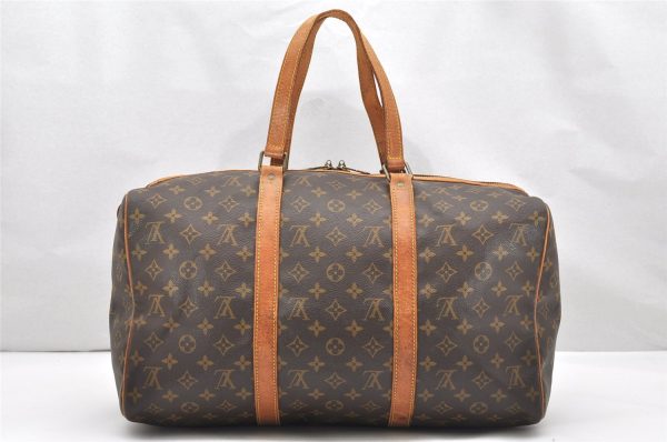 Authentic Louis Vuitton Monogram Sac Souple 45 Hand Boston Bag M41624 LV 4104K For Sale