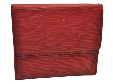 Auth Louis Vuitton Epi Porte Monnaie Billets Cartes Credit Wallet Red Junk 3120J Online Sale