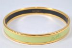 Authentic HERMES Email PM Bangle Horse Carriage Motif Gold Light Green 4198K Hot on Sale