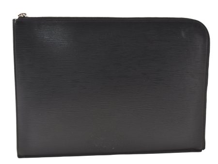 Authentic Louis Vuitton Epi Pochette Jours GM Document Case M64153 Black 4707K For Sale