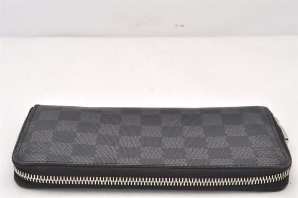 Authentic Louis Vuitton Damier Graphite Zippy Wallet Vertical N63095 LV 6277K Online now