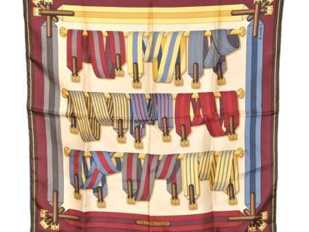 Authentic HERMES Petit Carre 40 Scarf Handkerchief  Sangles  Silk Brown 1672K Online