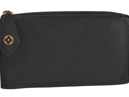 Authentic Louis Vuitton Taurillon Portefeuille Comet Wallet M63102 Black 6320K Hot on Sale