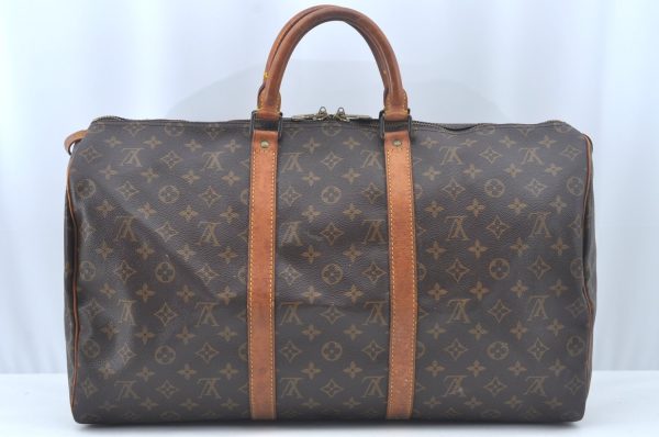 Authentic Louis Vuitton Monogram Keepall 50 Travel Boston Bag M41426 LV L0301 For Sale