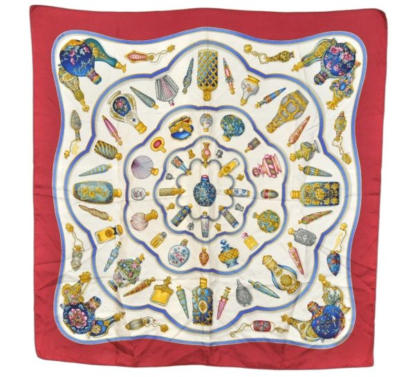 Authentic HERMES Carre 90 Scarf  Qu  importe le flacon...  Silk Bordeaux  1605K Cheap