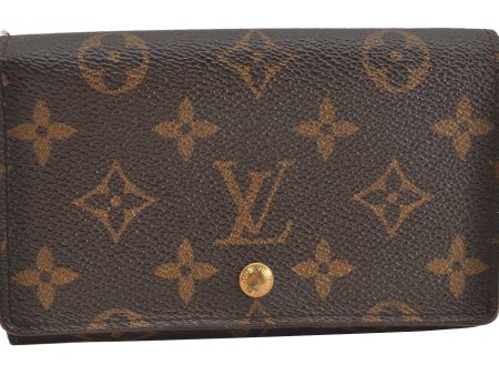 Auth Louis Vuitton Monogram Porte Monnaie Billets Tresor Wallet M61730 LV 1637K Fashion