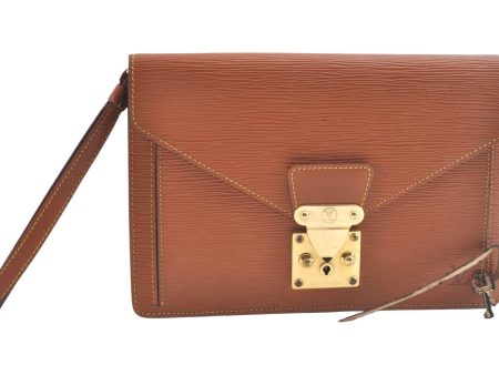 Auth Louis Vuitton Epi Pochette Sellier Dragonne Clutch Bag M52613 Brown L0749 Online Hot Sale