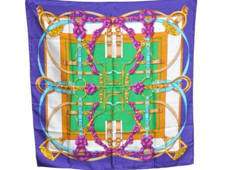 Authentic HERMES Carre 90 Scarf  Crano Manege  Silk Purple 1836J Online Sale