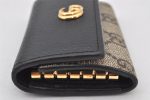 Auth GUCCI GG Marmont 6 Hooks Key Case GG PVC Leather 456118 Brown Box 4654K For Sale