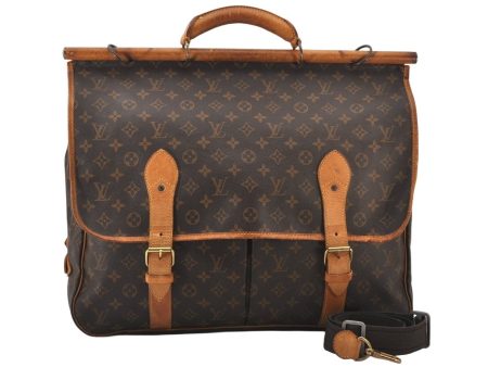 Auth Louis Vuitton Monogram Sac Chasse 2Way Shoulder Boston Bag M41140 LV 6339K Hot on Sale