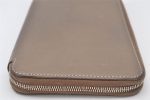 Authentic HERMES Azap Silk In Long Wallet Purse Leather Brown Junk 6482K Hot on Sale