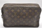 Auth Louis Vuitton Monogram Trousse Toilette 28 Clutch Hand Bag Old Model 4095K on Sale