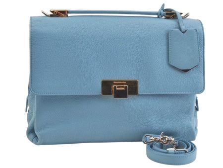 Authentic BALENCIAGA Le Dix 2Way Shoulder Hand Bag Leather 391568 Blue 3489K Hot on Sale