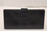 Authentic Salvatore Ferragamo Gancini Design Leather Long Wallet Black 6471K Hot on Sale