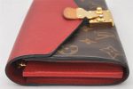 Authentic Louis Vuitton Monogram Portefeuille Pallas Wallet Red M58414 LV 6450K Discount