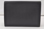 Authentic YVES SAINT LAURENT Vintage Clutch Hand Bag Purse Leather Black 7129K For Sale