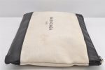 Authentic BALENCIAGA Navy Clip M Clutch Bag Canvas Leather 373834 White 2618K For Discount