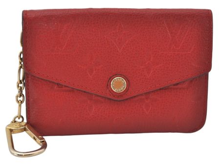 Auth Louis Vuitton Monogram Empreinte Pochette Cles Coin Purse M60634 Red 6789K For Sale