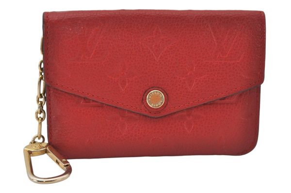 Auth Louis Vuitton Monogram Empreinte Pochette Cles Coin Purse M60634 Red 6789K For Sale