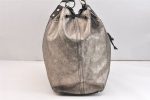 Authentic YVES SAINT LAURENT Sac Double Tote Bag Leather 168483 Silver 7071K Hot on Sale