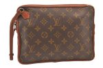 Authentic Louis Vuitton Monogram Pochette Sport Clutch Hand Bag Old Model 6181K Sale