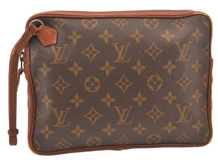 Authentic Louis Vuitton Monogram Pochette Sport Clutch Hand Bag Old Model 6181K Sale