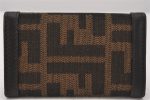 Authentic FENDI Zucca 6 Hooks Key Case Purse Canvas Leather Brown Box 7506K Online Sale