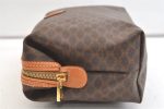 Authentic CELINE Macadam Blason Pattern Clutch Hand Bag PVC Leather Brown 1955K Hot on Sale