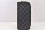 Authentic Louis Vuitton Damier Graphite Zippy Wallet Vertical N63095 LV 6277K Online now