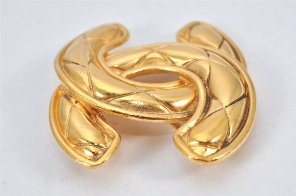 Authentic CHANEL Vintage CoCo Mark Pin Brooch Gold Plating 3798K Online Hot Sale