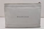 Authentic BALENCIAGA Clip M Logo Clutch Bag Purse Calf Skin 373834 White 7538K Online Hot Sale