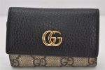 Auth GUCCI GG Marmont 6 Hooks Key Case GG PVC Leather 456118 Brown Box 4654K For Sale