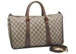 Authentic GUCCI Web Sherry Line 2Way Tote Bag GG PVC Leather Brown 6480K Sale