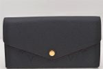 Authentic Louis Vuitton Monogram Empreinte Portefeuille Sarah Wallet Navy 6434K Supply