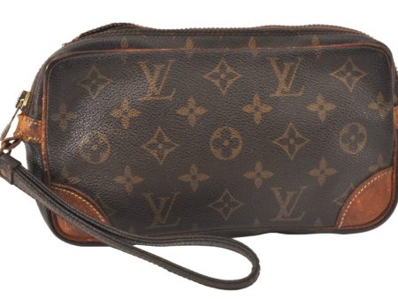 Auth Louis Vuitton Monogram Marly Dragonne PM Clutch Bag Old Model Junk 4517K Sale