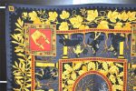 Authentic HERMES Carre 90 Scarf  Musique des dieux en soie  Silk Gray 3991K Online Sale