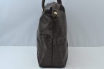 Authentic MARIO VALENTINO V Logo Vintage Boston Bag PVC Leather Brown K6658 Cheap