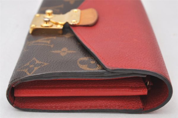 Authentic Louis Vuitton Monogram Portefeuille Pallas Wallet Red M58414 LV 6450K Discount