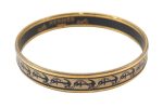 Authentic HERMES Email PM Bangle Anchor Motif Gold Black 7555K Online now