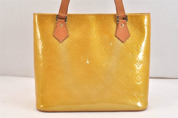 Authentic Louis Vuitton Vernis Houston Shoulder Hand Bag Yellow M91004 LV 7576K For Discount