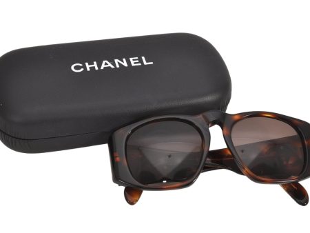 Auth CHANEL Matelasse Sunglasses Tortoise Shell 01450 Plastic Brown Junk 2925K For Discount