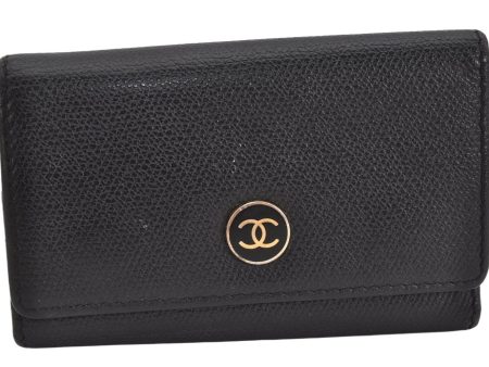 Authentic CHANEL Caviar Skin CoCo Button 6 Hooks Key Case Purse Black 3562K Online Sale