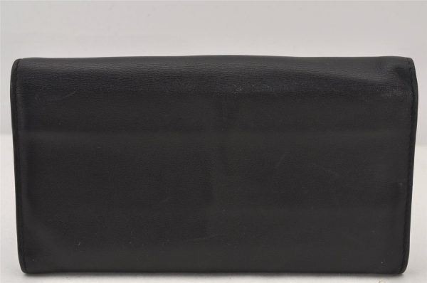 Authentic GUCCI Interlocking G Long Wallet Purse Leather 369663 Black 7058K Fashion