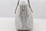 Authentic GUCCI Hand Bag Purse GG Canvas Leather 264210 Silver Junk 6487K Online now