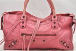 Auth BALENCIAGA Classic The Part Time 2Way Hand Bag Leather 168028 Pink 5274K For Discount