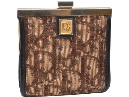 Authentic Christian Dior Trotter Coin Case Purse Canvas Leather Brown 3957K Sale