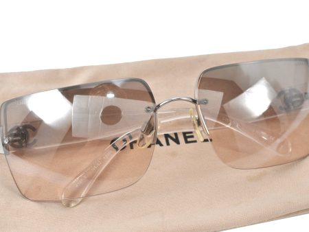 Authentic CHANEL Vintage Sunglasses CC Logos Titanium 4107-B Brown 5838K For Discount