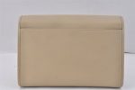 Authentic YVES SAINT LAURENT Vintage Clutch Hand Bag Purse Leather Beige 2749K For Discount