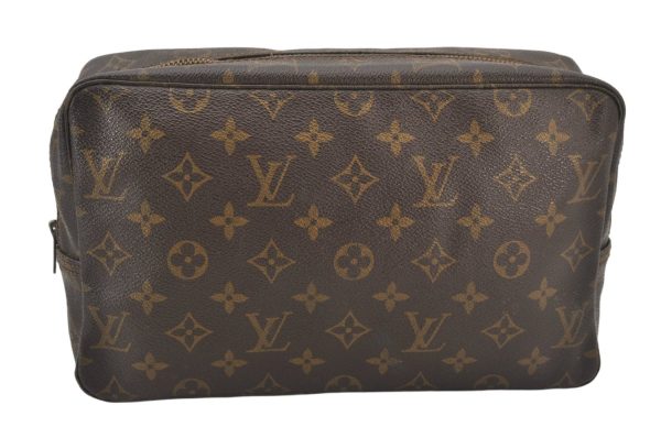 Auth Louis Vuitton Monogram Trousse Toilette 28 Clutch Hand Bag Old Model 5954K Online now