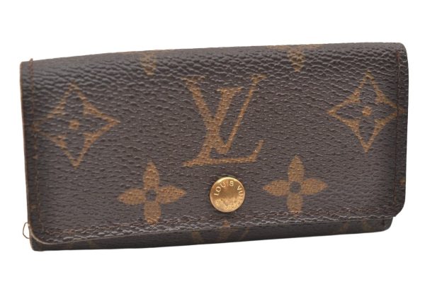 Authentic Louis Vuitton Monogram Multicles 4 Four Hooks Key Case M62631 LV 3704K For Sale